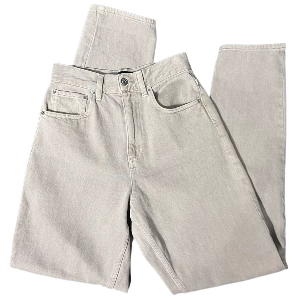 ASOS high rise Beige mom jeans tapered Size 25/32
